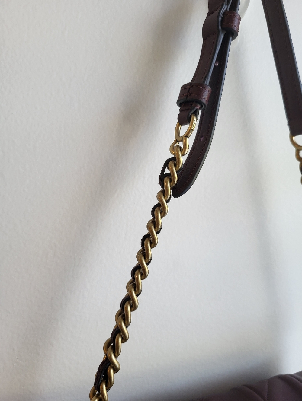 Coach Times Square Tabby 17 Quilted Shoulder Bag in Burgundy with Gold Hardware - Picture 7 of 13